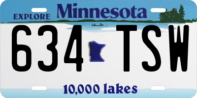 MN license plate 634TSW