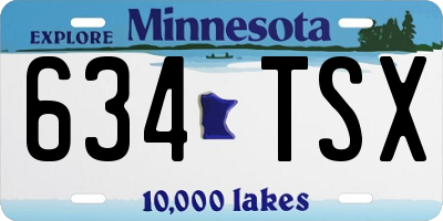 MN license plate 634TSX