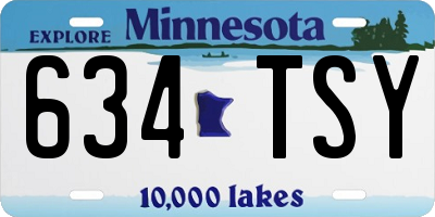 MN license plate 634TSY