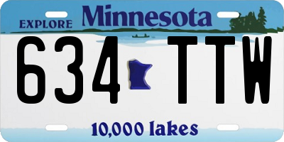 MN license plate 634TTW