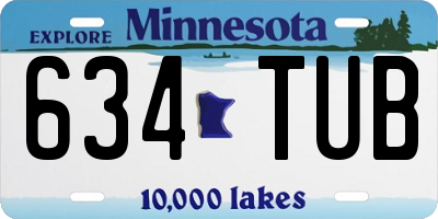 MN license plate 634TUB
