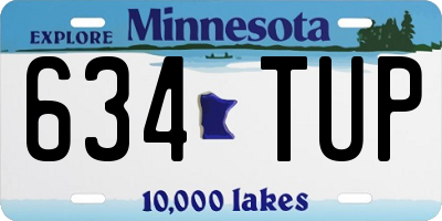 MN license plate 634TUP