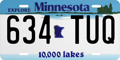 MN license plate 634TUQ