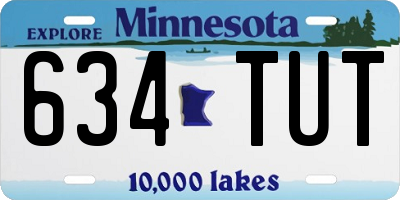 MN license plate 634TUT