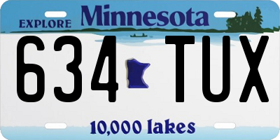 MN license plate 634TUX