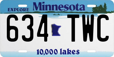 MN license plate 634TWC