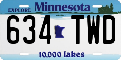MN license plate 634TWD