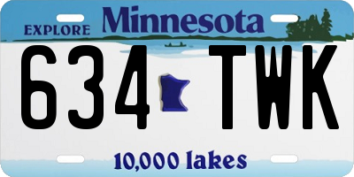 MN license plate 634TWK