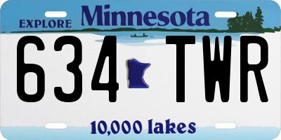 MN license plate 634TWR