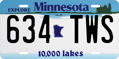 MN license plate 634TWS