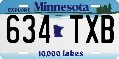 MN license plate 634TXB