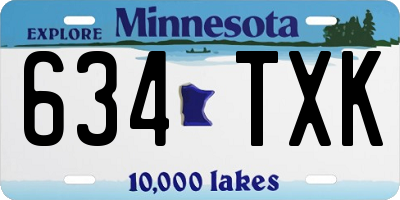 MN license plate 634TXK