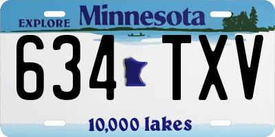 MN license plate 634TXV