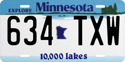 MN license plate 634TXW