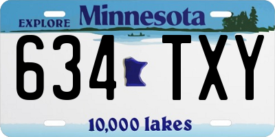 MN license plate 634TXY