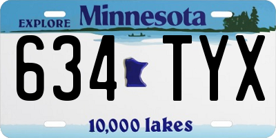 MN license plate 634TYX