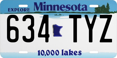 MN license plate 634TYZ