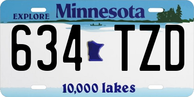 MN license plate 634TZD