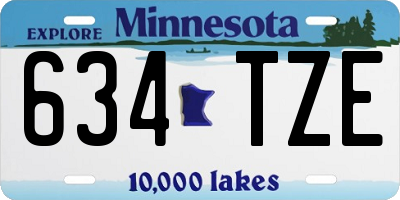 MN license plate 634TZE