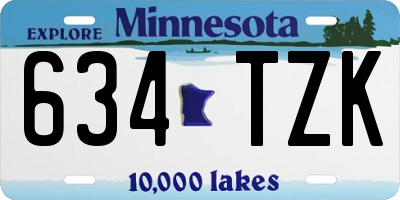 MN license plate 634TZK