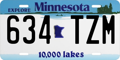 MN license plate 634TZM