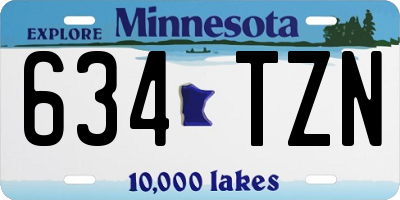 MN license plate 634TZN