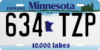 MN license plate 634TZP