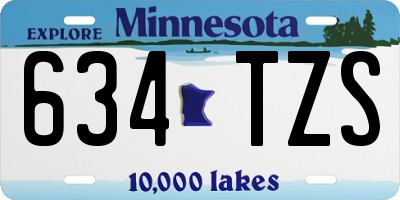 MN license plate 634TZS