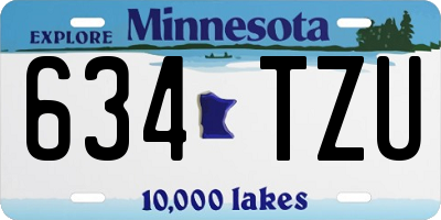 MN license plate 634TZU