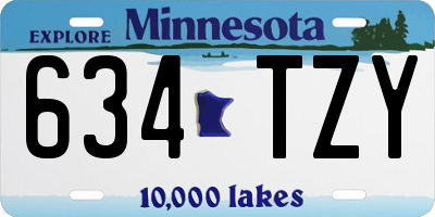 MN license plate 634TZY