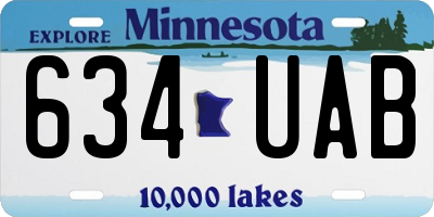 MN license plate 634UAB