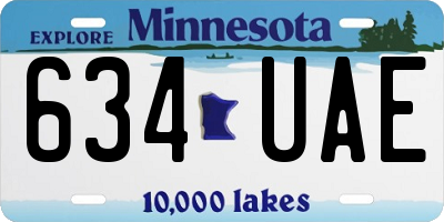 MN license plate 634UAE