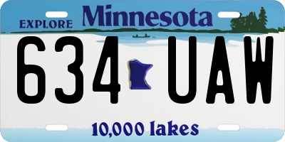 MN license plate 634UAW