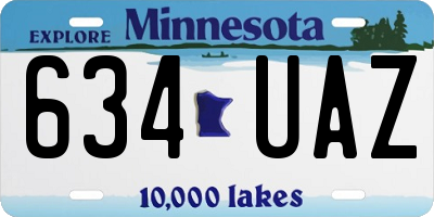 MN license plate 634UAZ