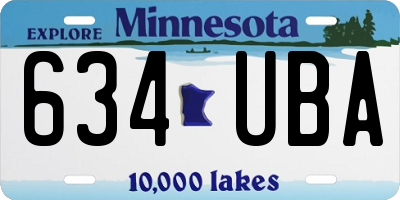 MN license plate 634UBA