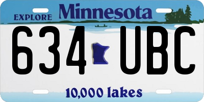 MN license plate 634UBC