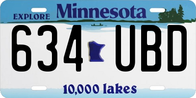 MN license plate 634UBD