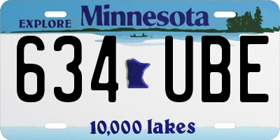 MN license plate 634UBE