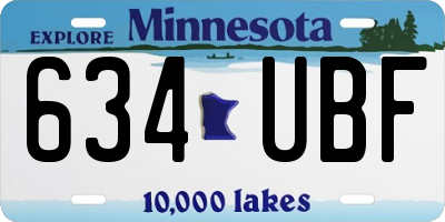 MN license plate 634UBF