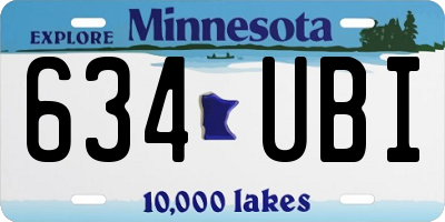 MN license plate 634UBI
