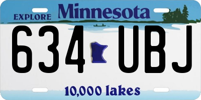 MN license plate 634UBJ
