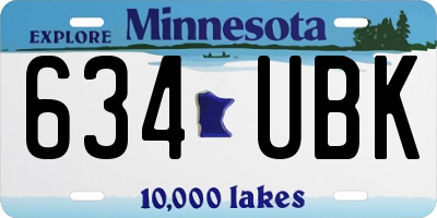 MN license plate 634UBK