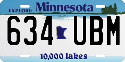 MN license plate 634UBM