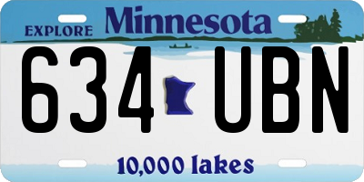 MN license plate 634UBN