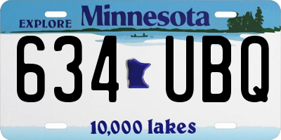 MN license plate 634UBQ