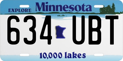 MN license plate 634UBT
