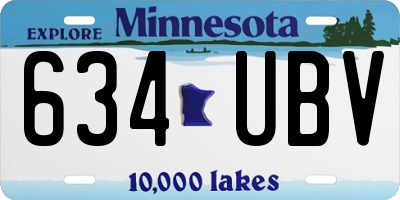 MN license plate 634UBV