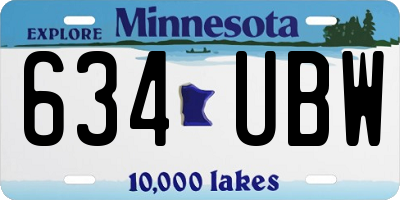 MN license plate 634UBW