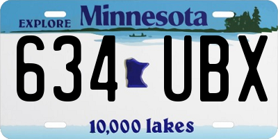 MN license plate 634UBX