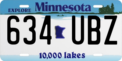 MN license plate 634UBZ